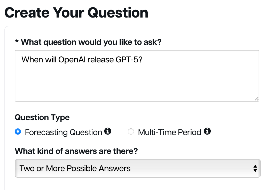 Image showing how to create a prediction question